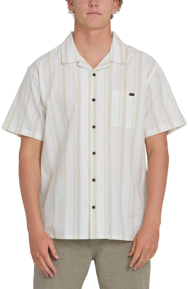 Billabong Victoria Vacay Linen Blend Camp Shirt, Main, color,