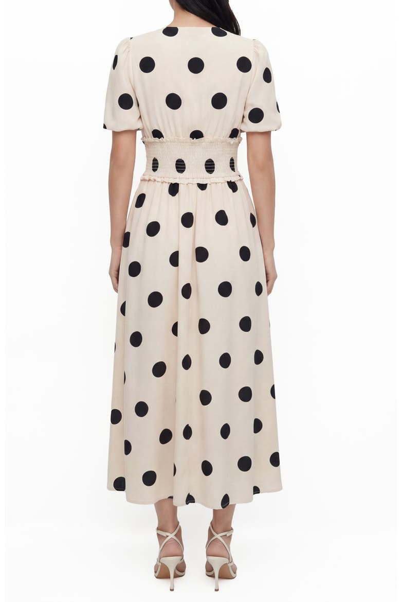 Carlotta Smocked Waist Midi Dress, Alternate, color, HARPER DOT