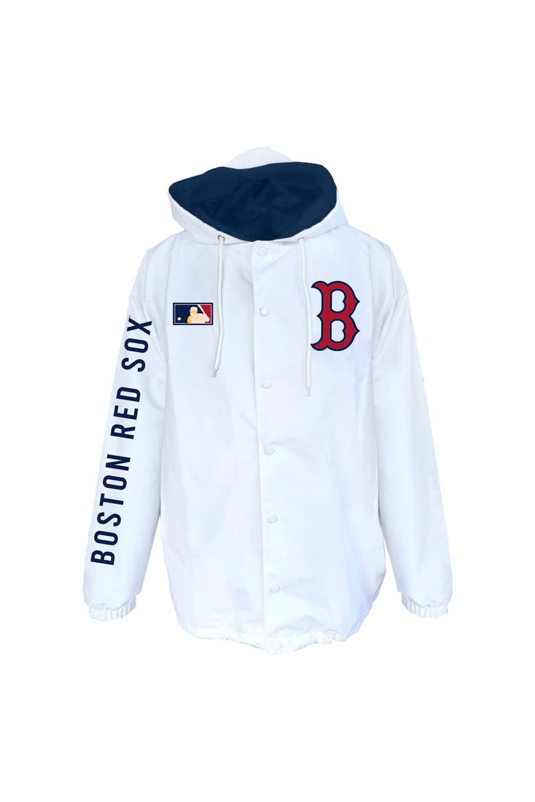Men's Mitchell & Ness  White Boston Red Sox Big & Tall Full-Snap Hooded Jacket, Alternate, color, White