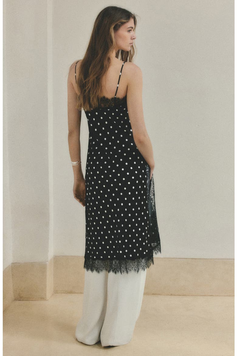 Polka Dot Longline Tunic, Alternate, color, BLACK