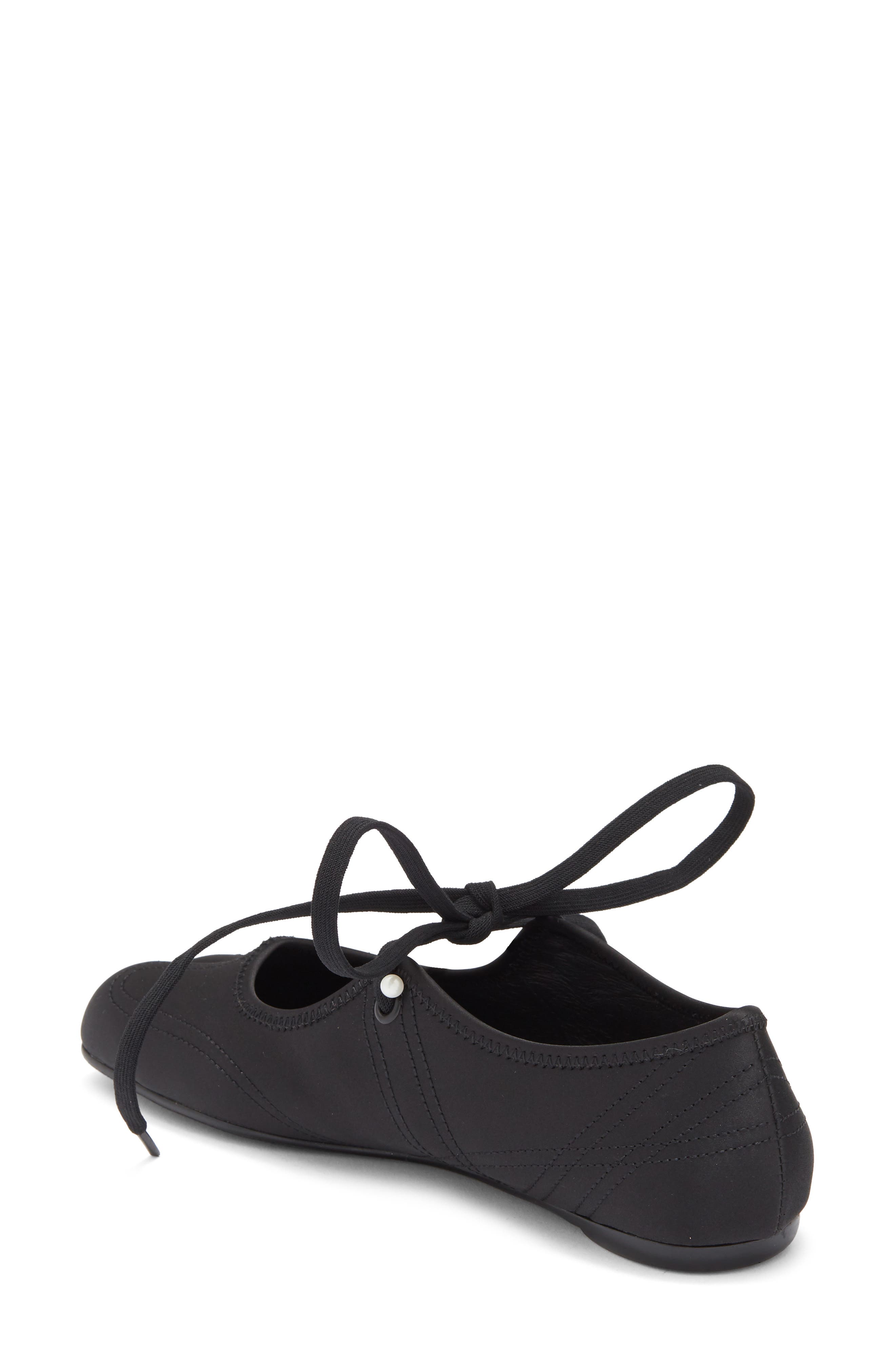 Jeffrey Campbell Saturna Split Toe Mary Jane Flat, Alternate, color, Black Satin