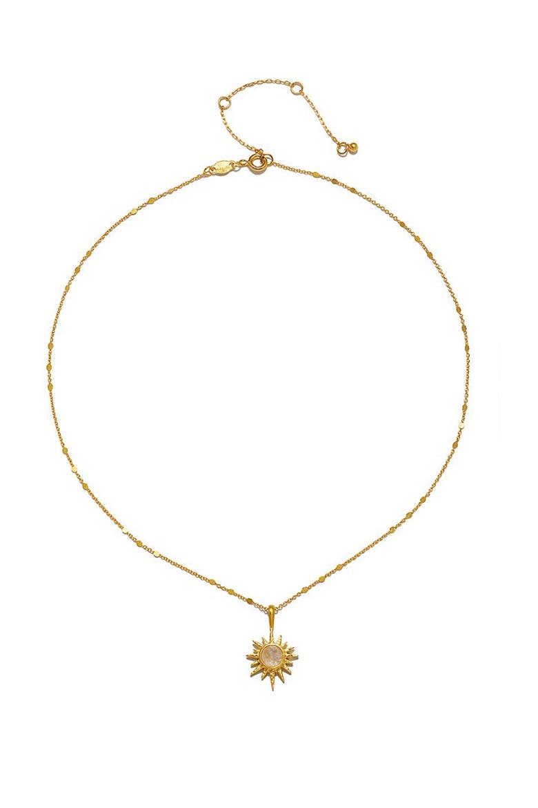 North Star Moonstone Starburst Necklace, Alternate, color, Gold