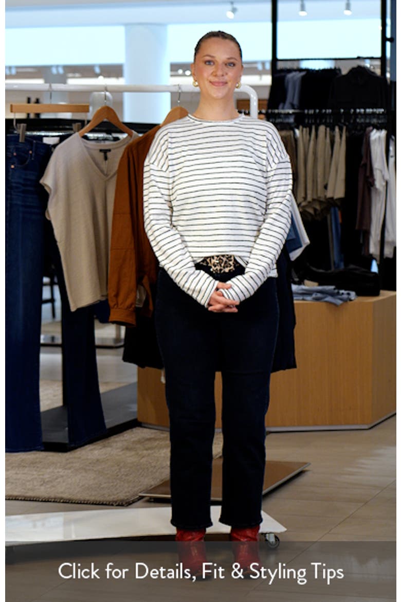Boxy Stripe Long Sleeve Roll Neck T-Shirt video