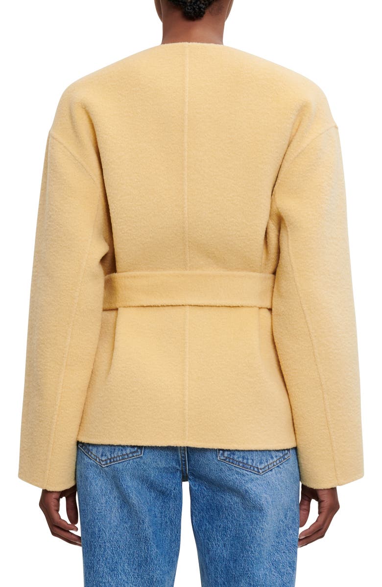 maje Giface Belted Cotton Jacket, Alternate, color,