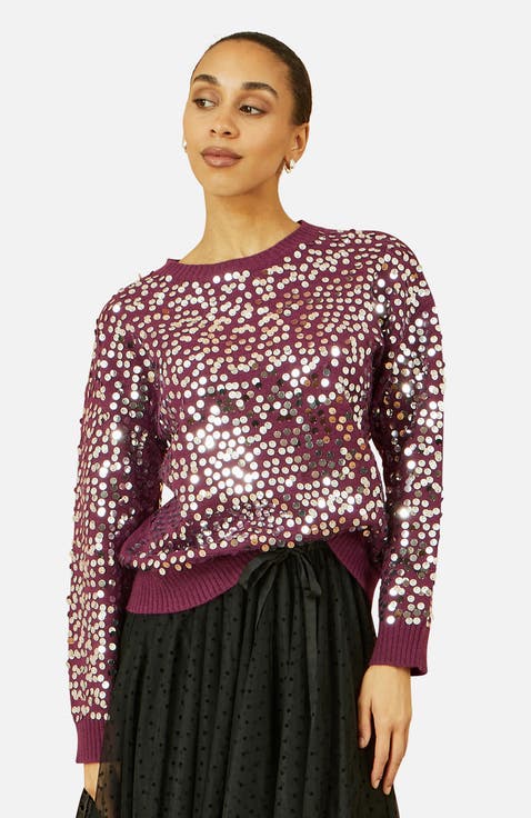Sequin Relaxed Fit Sweater
