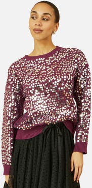 Yumi Sequin Relaxed Fit Sweater