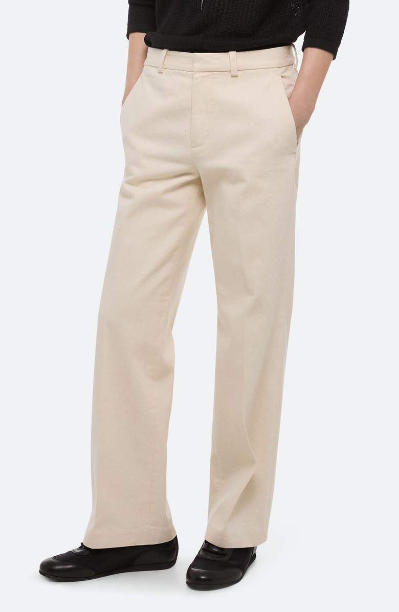 Helmut Lang Organic Cotton Straight Leg Pants, Main, color, Ecru - E0v