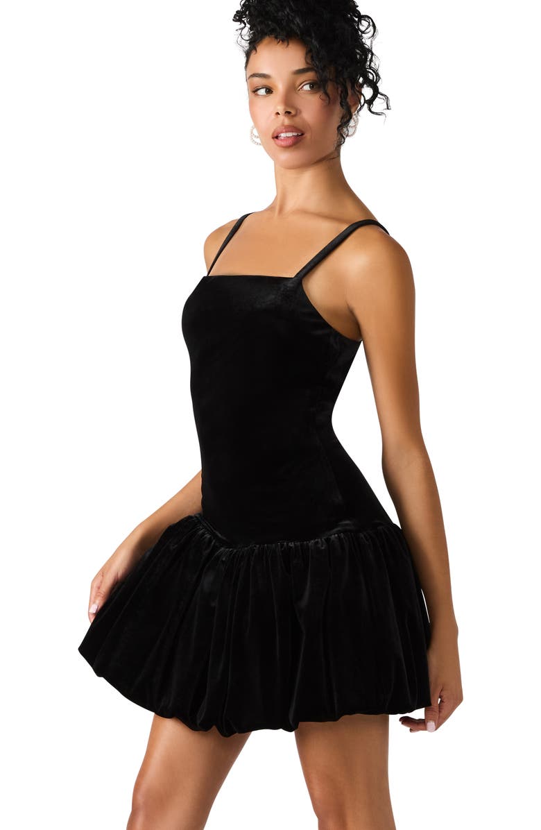 Steve Madden Giovanna Bubble Hem Minidress, Alternate, color, Black