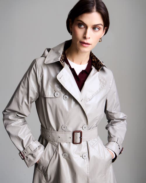 Jane Post Downtown Rain Trench In Warm Grey