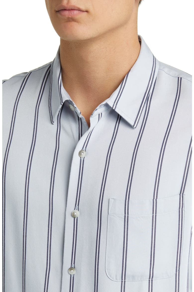 Pacifica Stripe Short Sleeve Button-Up Shirt, Alternate, color, DUSTY SKY/ ROYAL BLUE