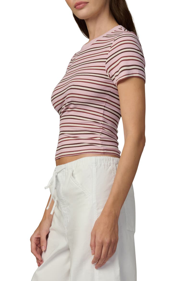 The Stripe Rib Baby T-Shirt, Alternate, color, BLUSH/ ECRU STRIPE