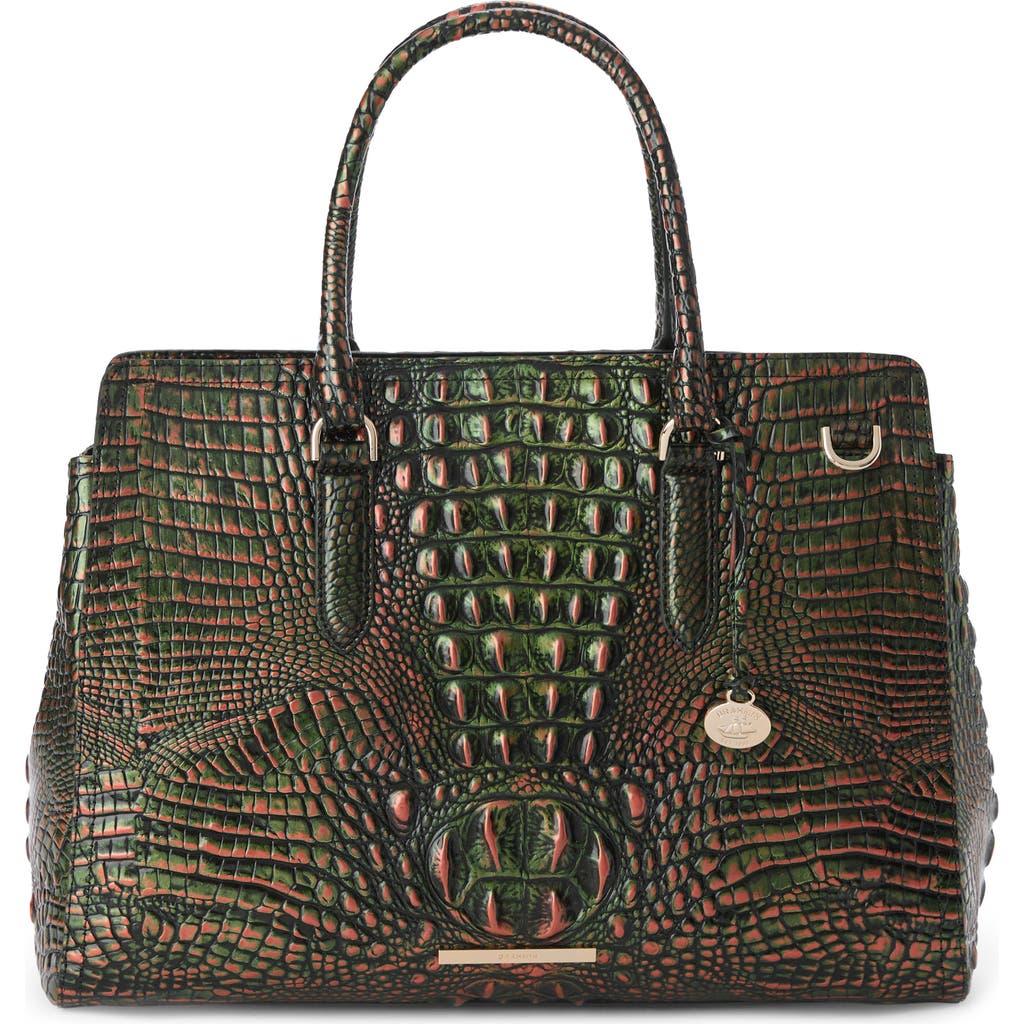 Brahmin Finley Carryall Croc Embossed Leather Satchel