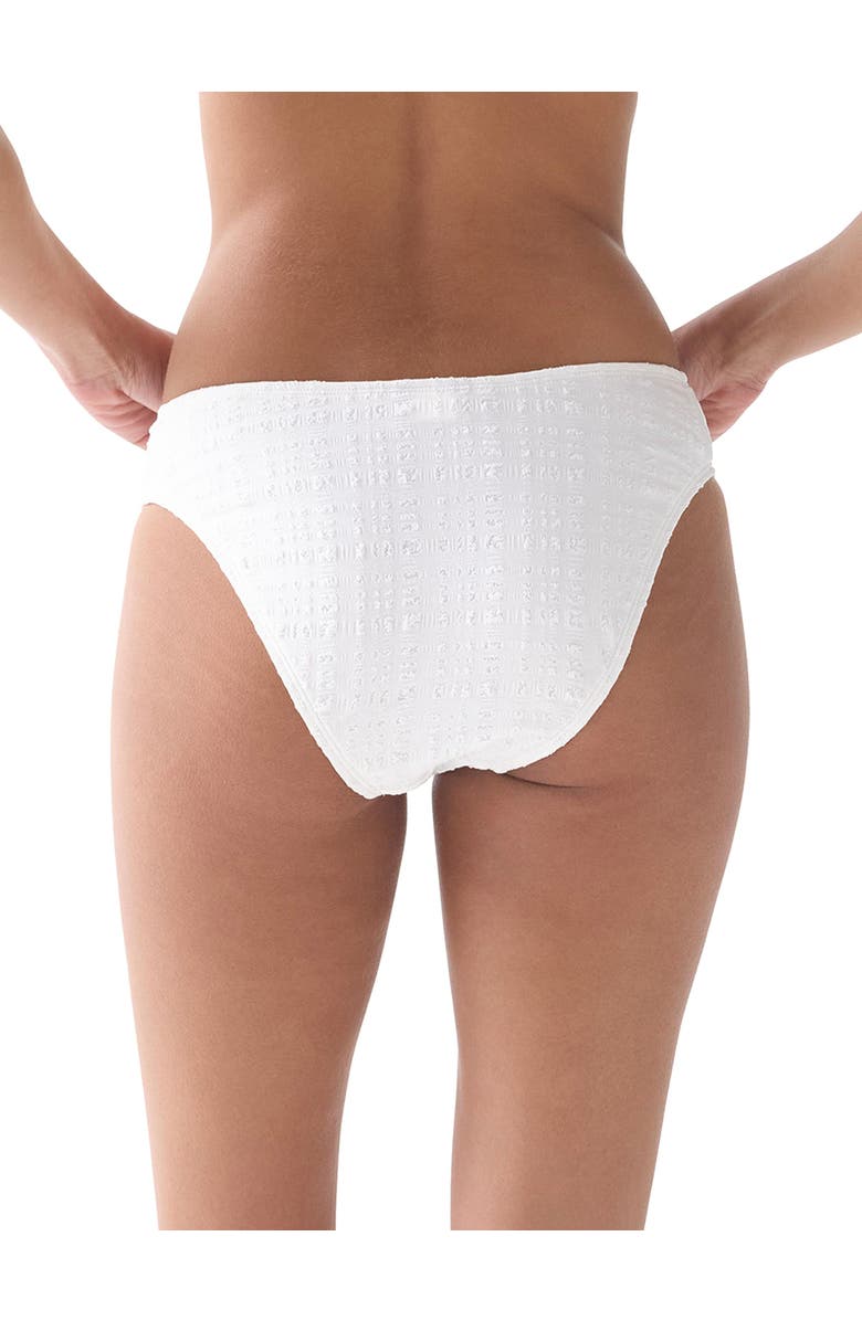 Kate Spade New York Seersucker High Cut Bikini Bottom Swimsuit, Alternate, color, White