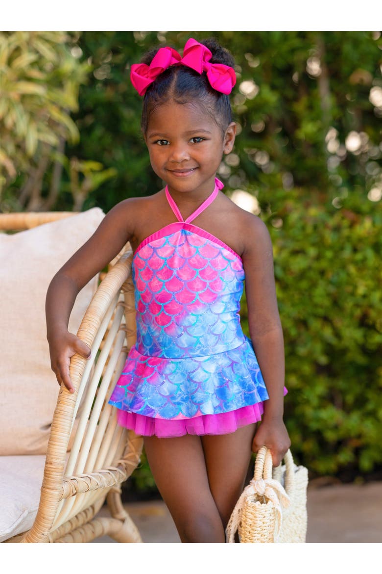 Swim With Mermaids Tulle Two Piece Swimsuit, Alternate, color, Blue