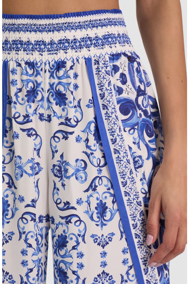 Larissa Smocked Wide Leg Split Pants, Alternate, color, SOLSTICE