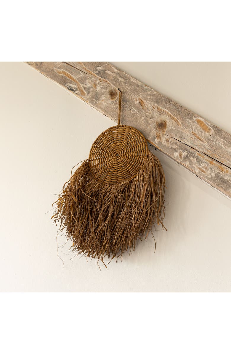 Foreside Home and Garden Round Hanging Accent Brown Seagrass Rope & Jute, Alternate, color, Brown