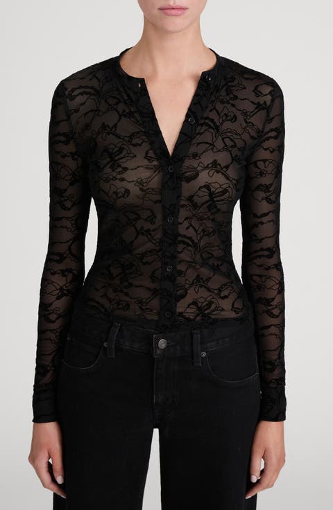 The Lace Burnout Top