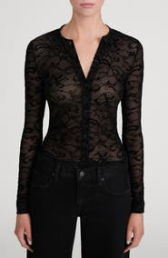 FRAME The Lace Burnout Top
