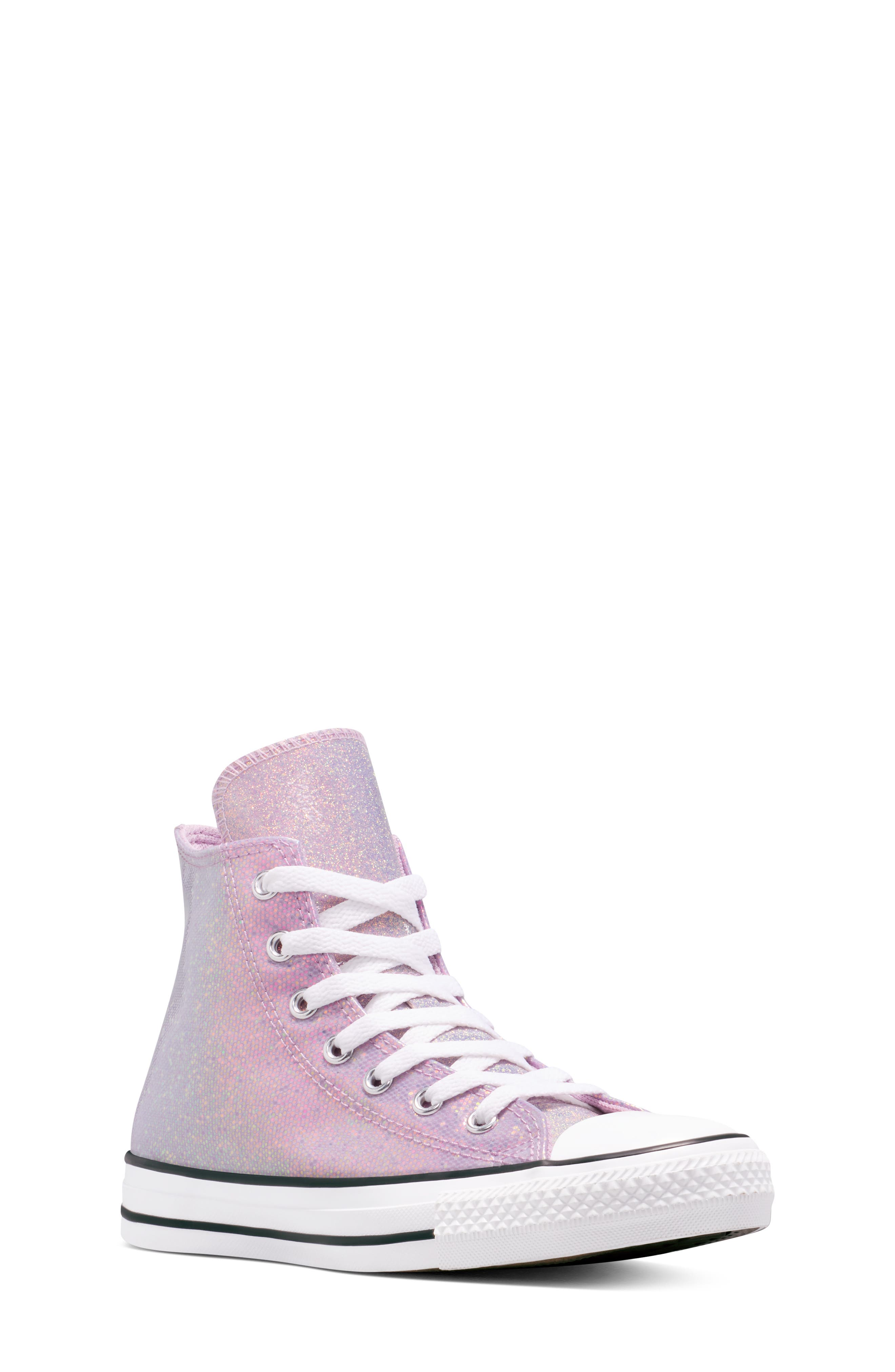 Converse Kids' Chuck Taylor All Star Disco High Top Sneaker, Main, color, Altitude Lilac/ White/ Black