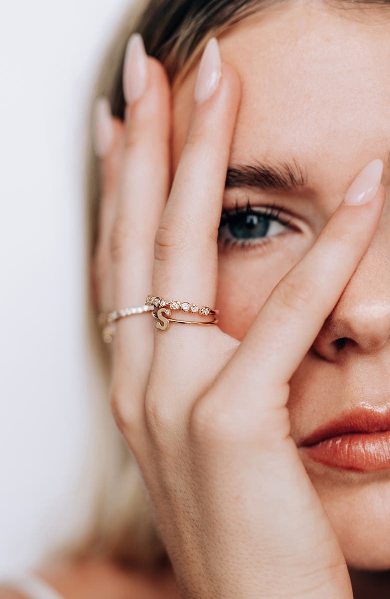 Anzie Cleo Diamond Eternity Band Ring, Alternate, color, Gold/ Diamond