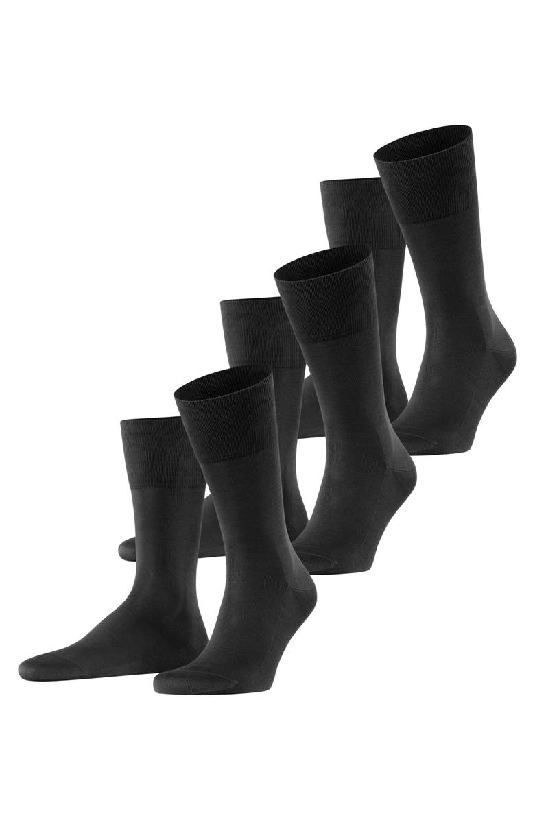Falke Tiago Cotton Dress Socks, Main, color, Black