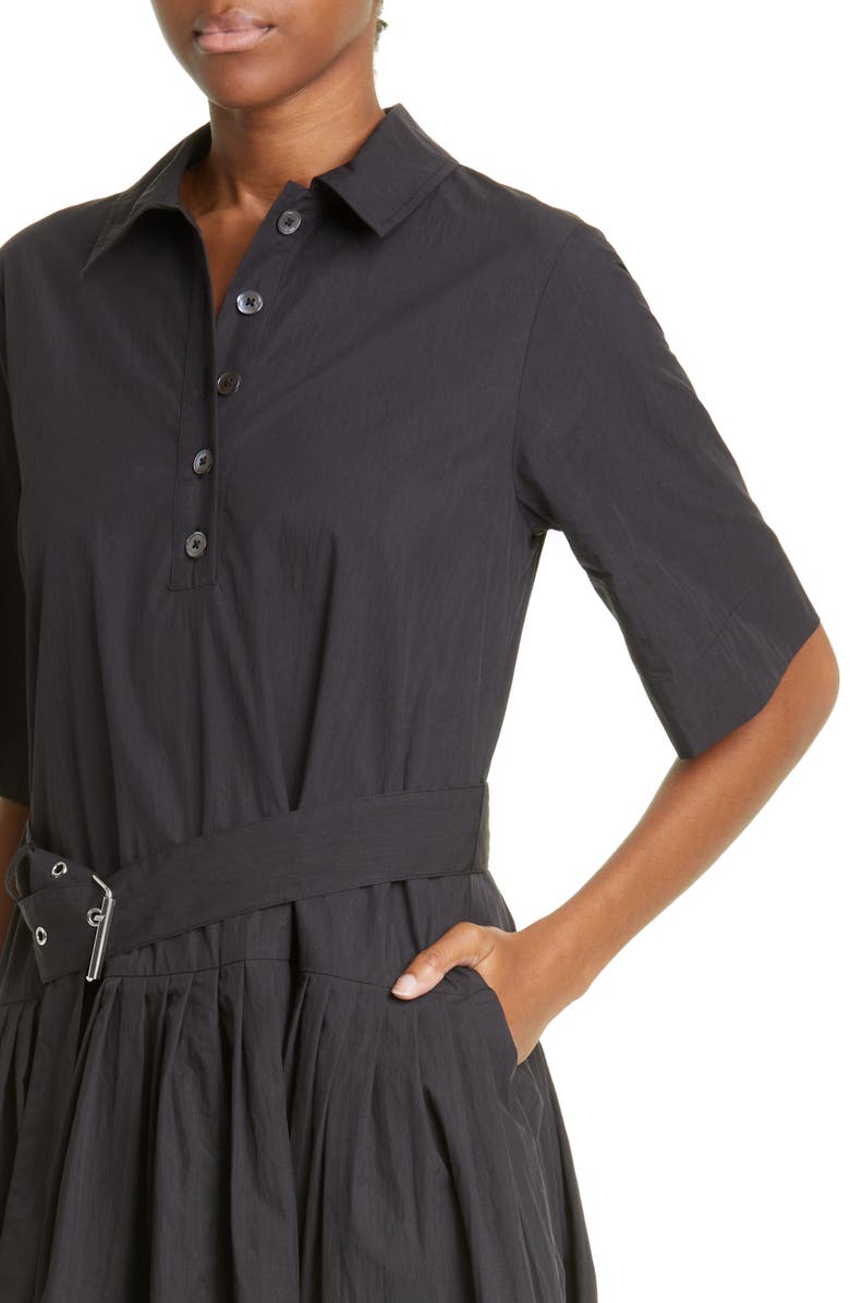 CO Belted Cotton Blend Midi Shirtdress, Alternate, color, 001 Black