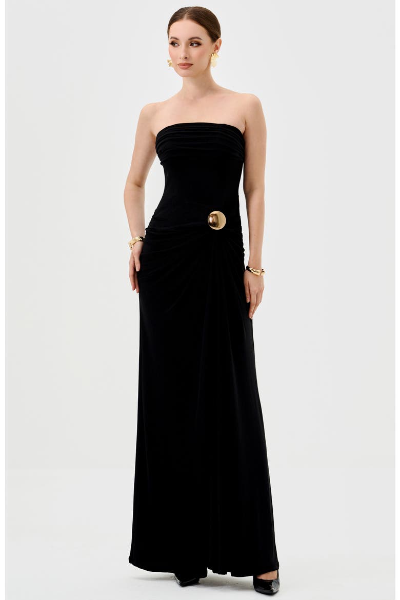 Keria Off Shoulder Midaxi, Main, color, BLACK