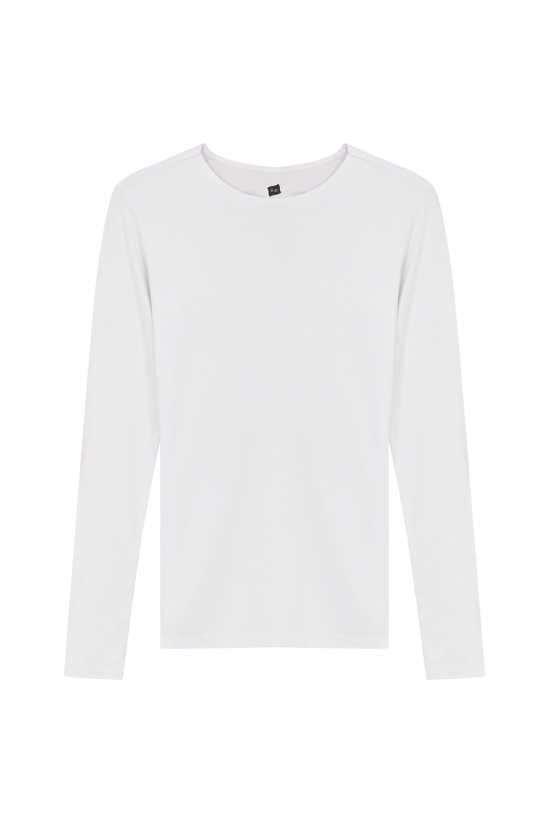 Modal Long Sleeve Soft Stretch Shell Top, Main, color, White