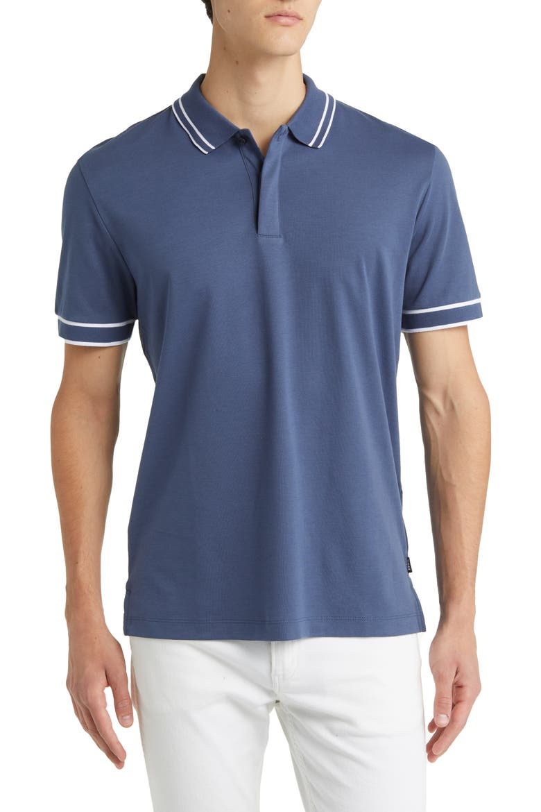 Parlay Tipped Cotton Polo, Main, color, OPEN BLUE