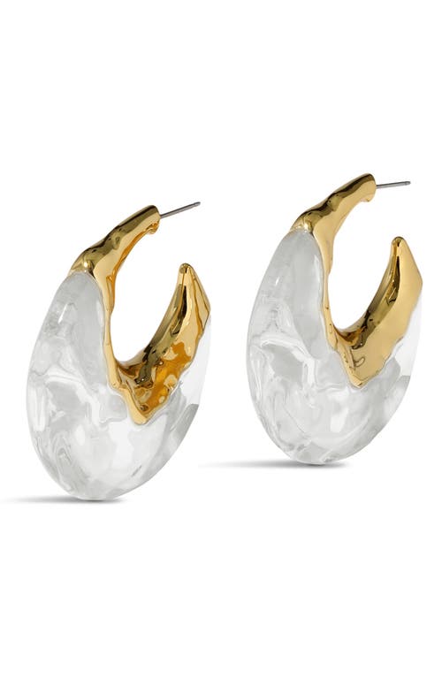 Alexis Bittar Liquid Lucite Puffy Hoop Earrings In No Color