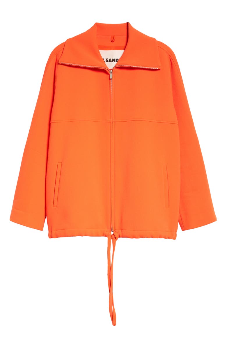 Jil Sander Zip Front Drawstring Hem Wool Jacket, Alternate, color, 