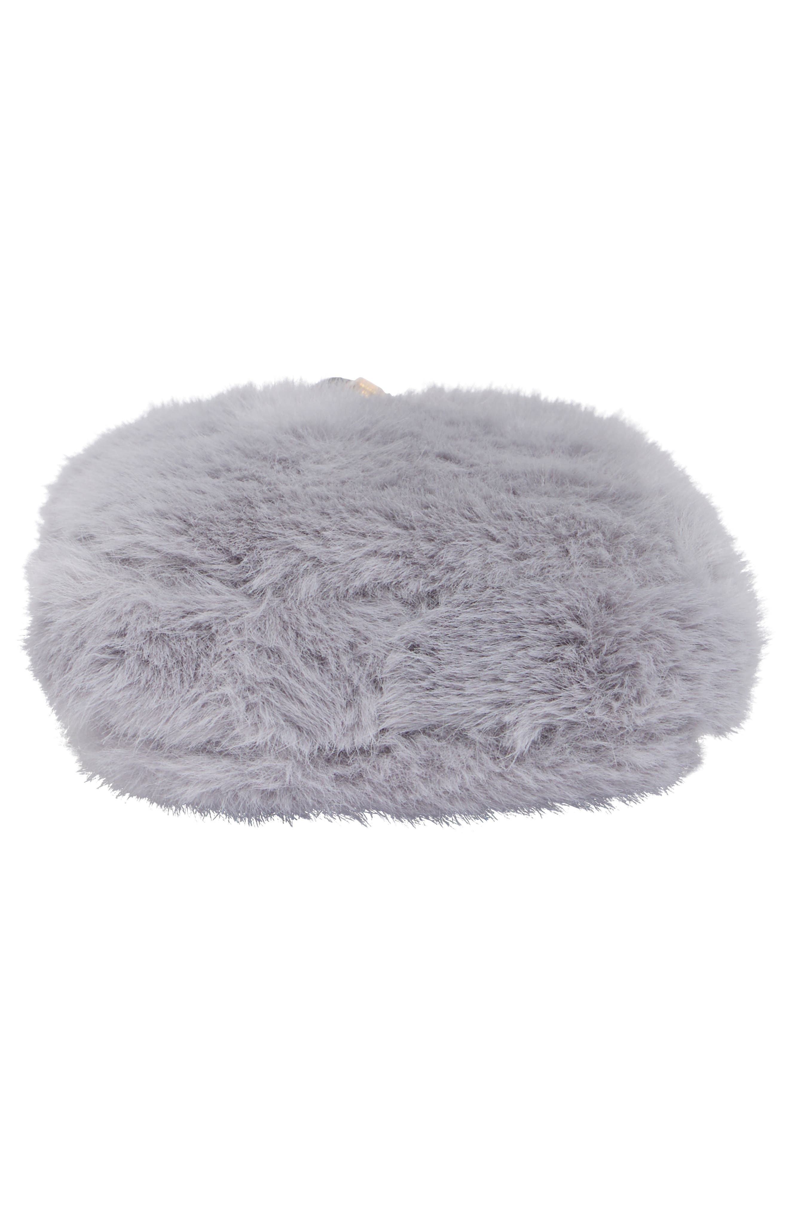 Faux Fur Crossbody Bag, Alternate, color, LIGHT GREY
