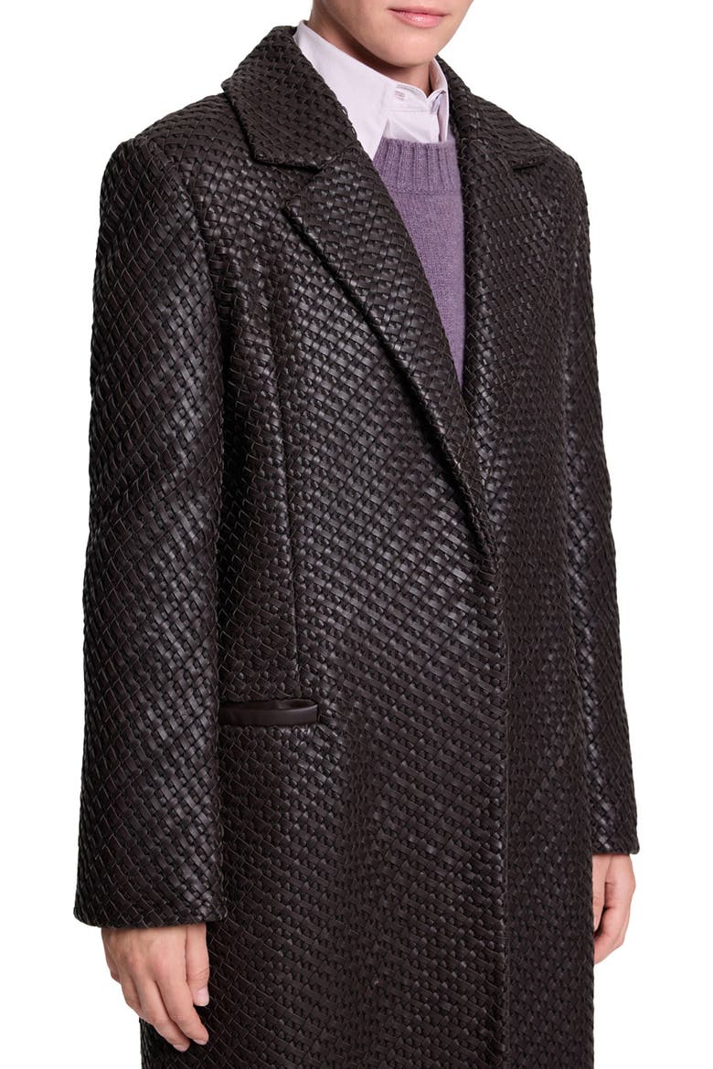 Mattie Leather Coat, Alternate, color, TURKISH COFFEE