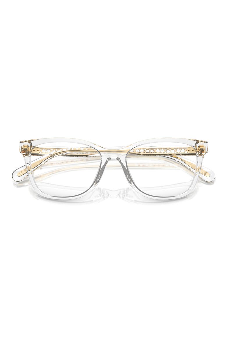 53mm Square Optical Glasses, Alternate, color, TRANSPARENT CLEAR / DEMO LENS