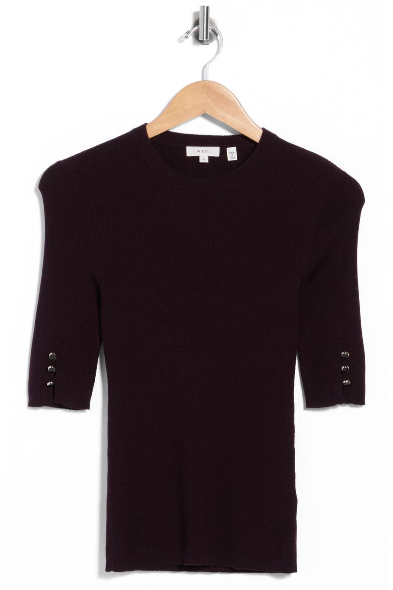Josie Ribbed Wool Blend Sweater, Main, color, DEEP PLUM