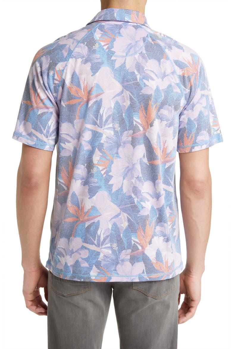 Rainforest Bay Floral Polo, Alternate, color, MAZARINE BLUE