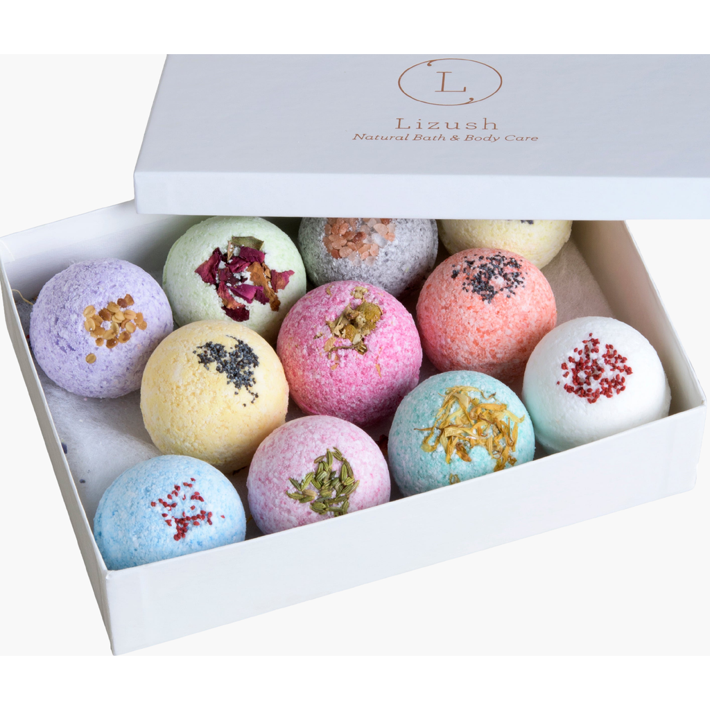 Lizush Bath Bombs Gift Box With 12 Bombs In Assorted