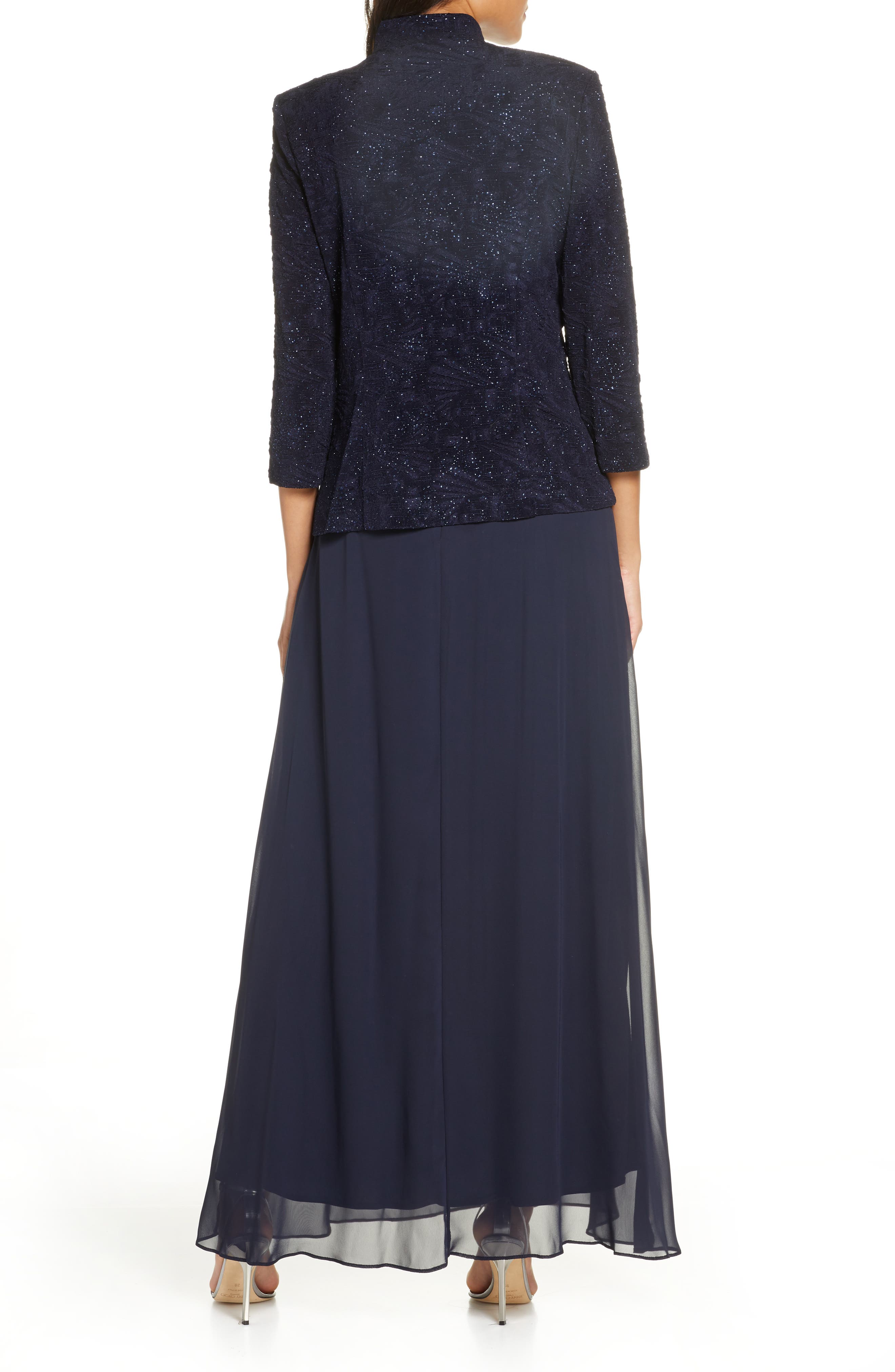 Sequin Mock Two-Piece Gown with Jacket - image 2