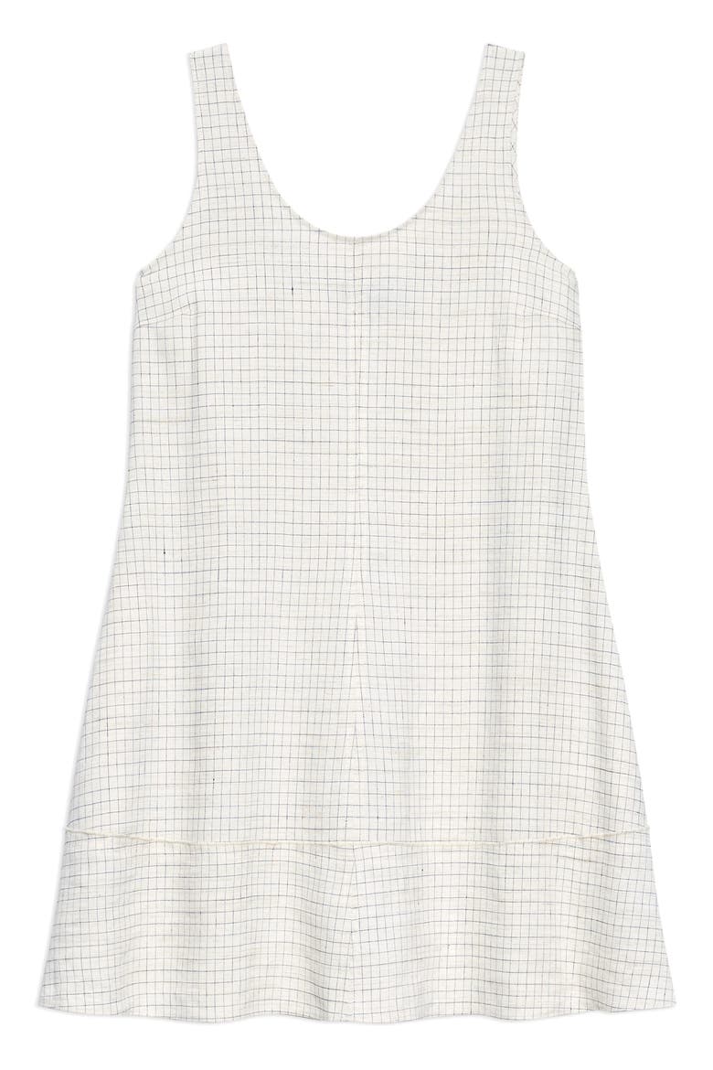 Check Linen Blend Minidress, Alternate, color, NATURAL MULTI