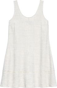 Theory Check Linen Blend Minidress