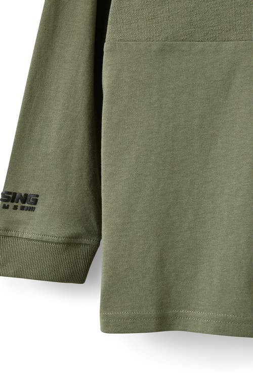 Cotton On Kids Kid's Long Sleeve Textured Splice Tee In Green