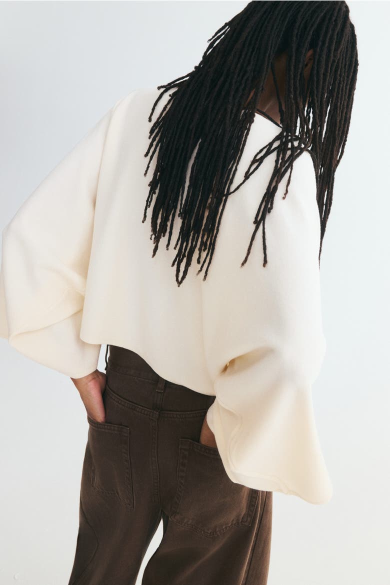 Knit Cape Top, Alternate, color, Cream