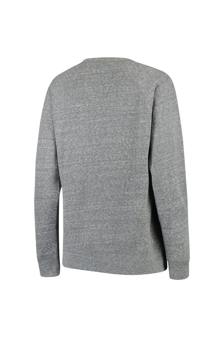 Women's Pressbox Heathered Gray Alabama Crimson Tide Edith Vintage Knobi Pullover Sweatshirt, Alternate, color, Heather Gray