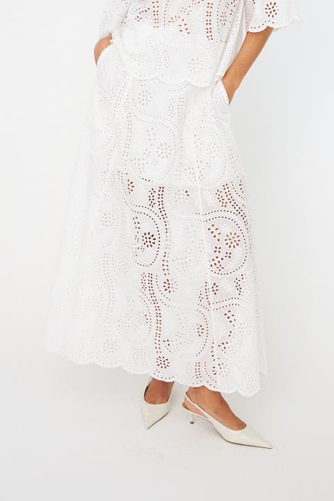 Brizacras Broderie Anglaise Maxi Skirt