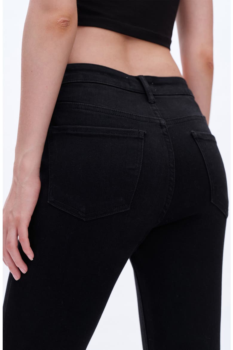 Lauren Ripped High Waist Raw Hem Flare Jeans, Alternate, color, BLACK