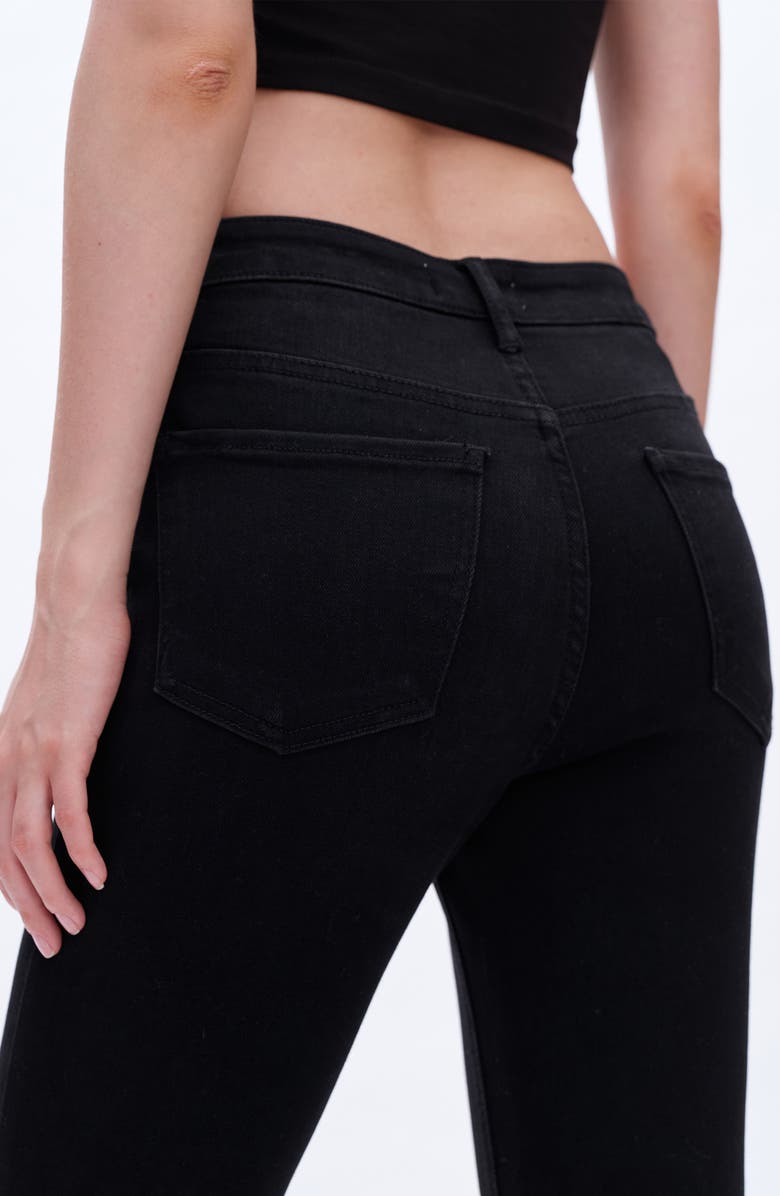 Bayeas Lauren Ripped High Waist Raw Hem Flare Jeans, Alternate, color, Black