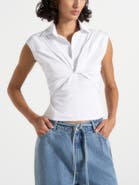 Manière De Voir Yvette Knotted Front Sleeveless Shirt
