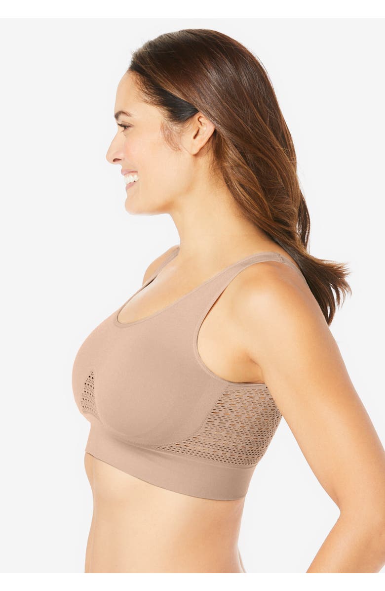 Secret Solutions Wireless Cooling Seamless Bra, Alternate, color, Nude