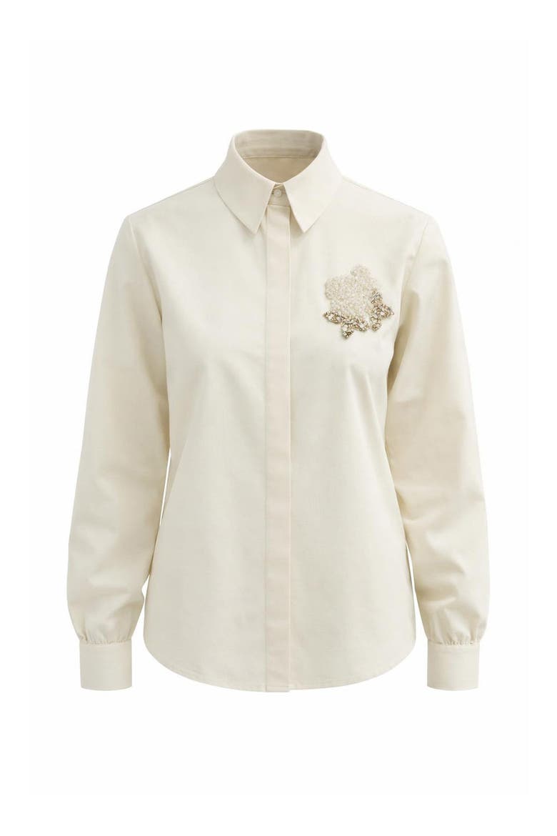 Hallie Embroidered Cotton Shirt, Alternate, color, LIGHT YELLOW