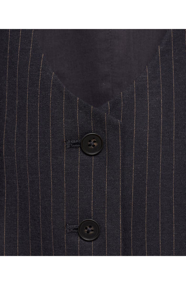 MANGO Cotton & Linen Suit Vest, Alternate, color, Navy